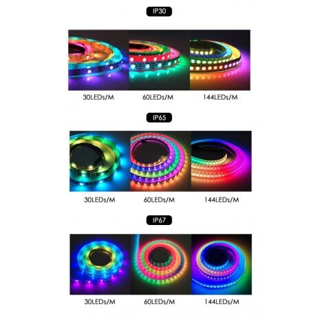 BANDA LED WS2812 DIGITAL PIXEL 5050 RGB 60D-5V / IP65